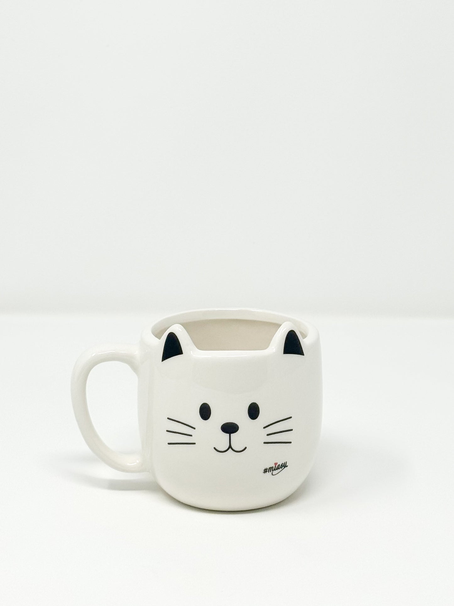 Tasse Weiss Katze Miaou