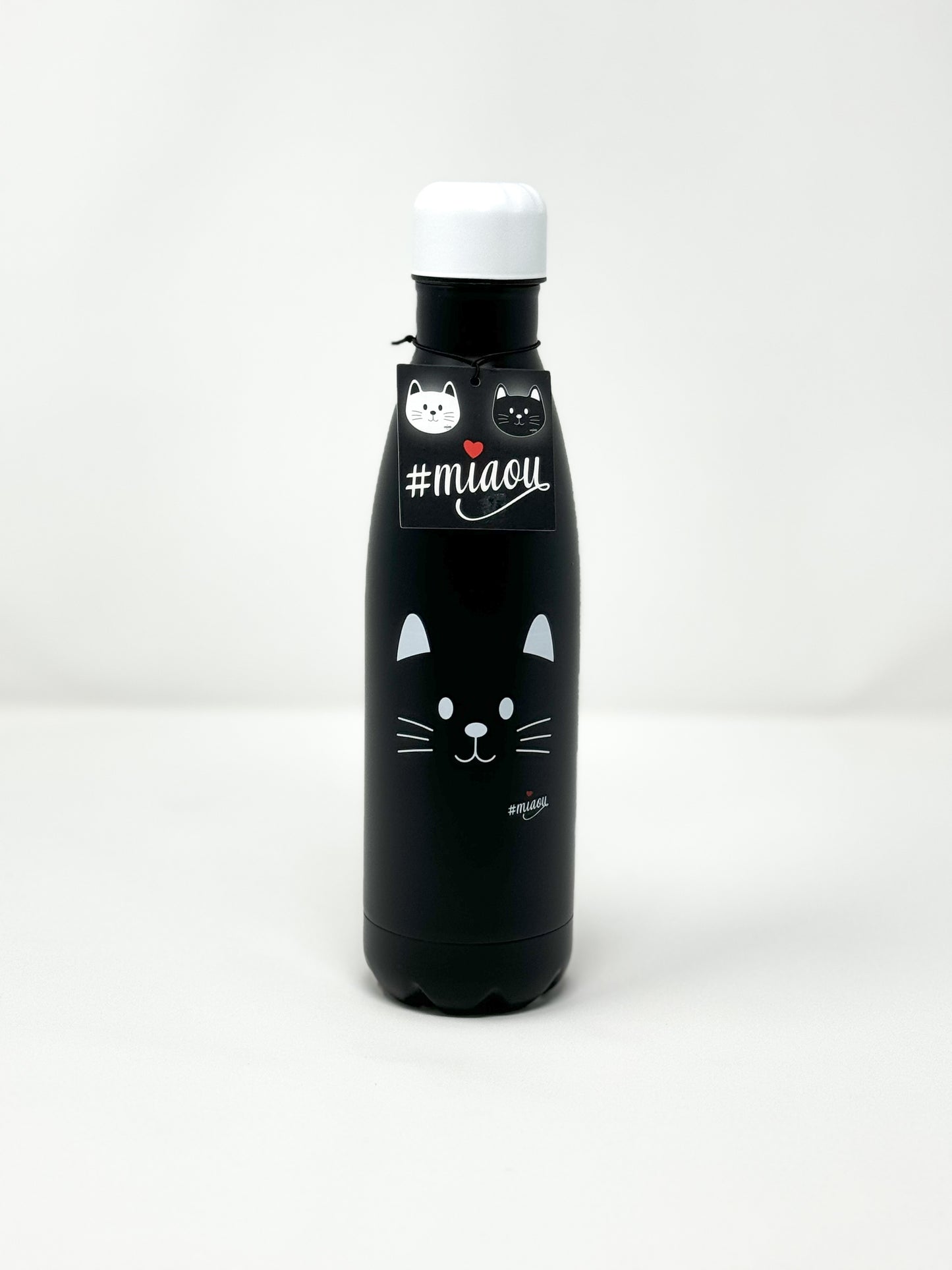 Thermoflasche Katze schwarz weiss Miaou