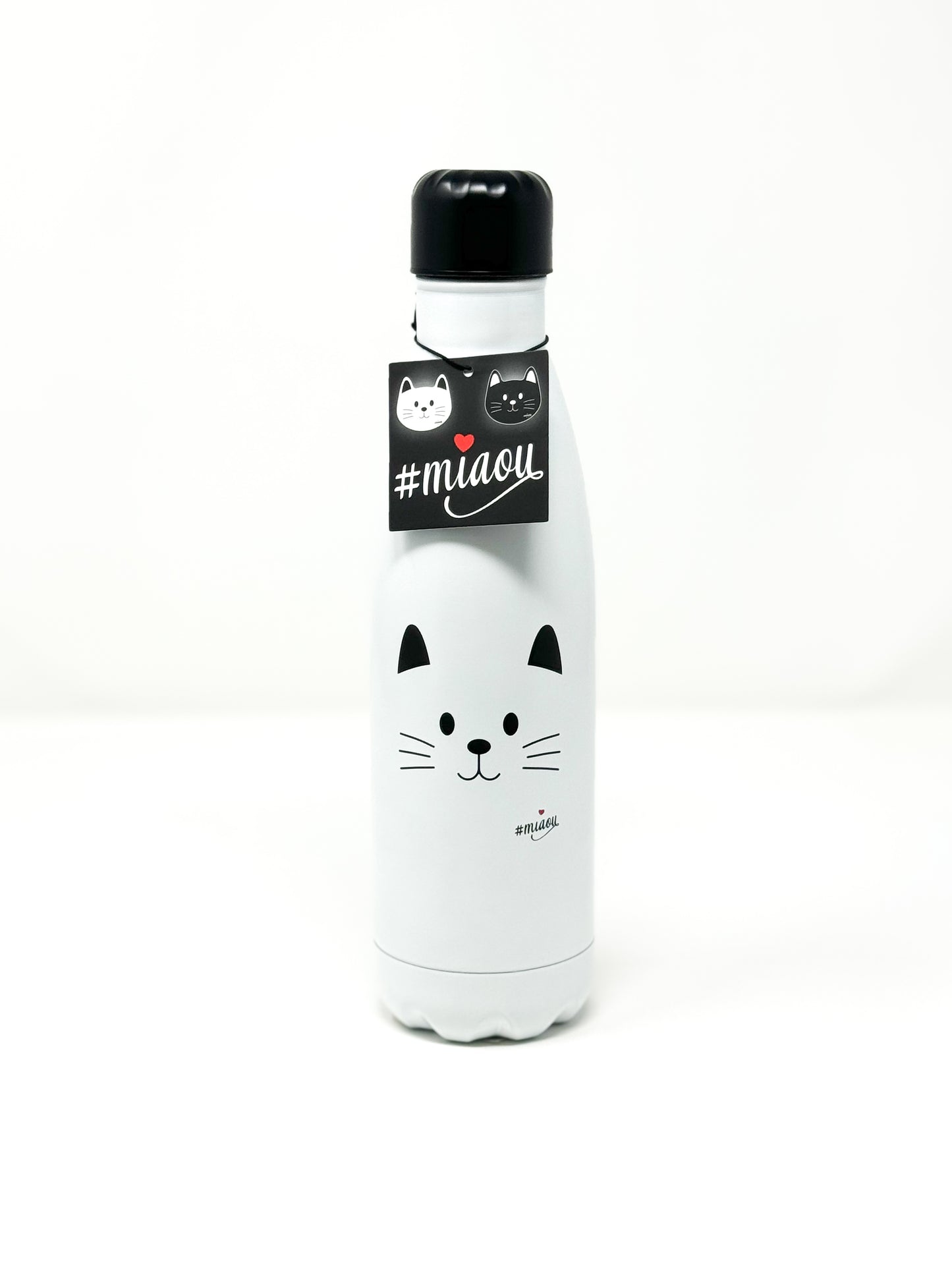 Thermoflasche Katze schwarz weiß Miaou