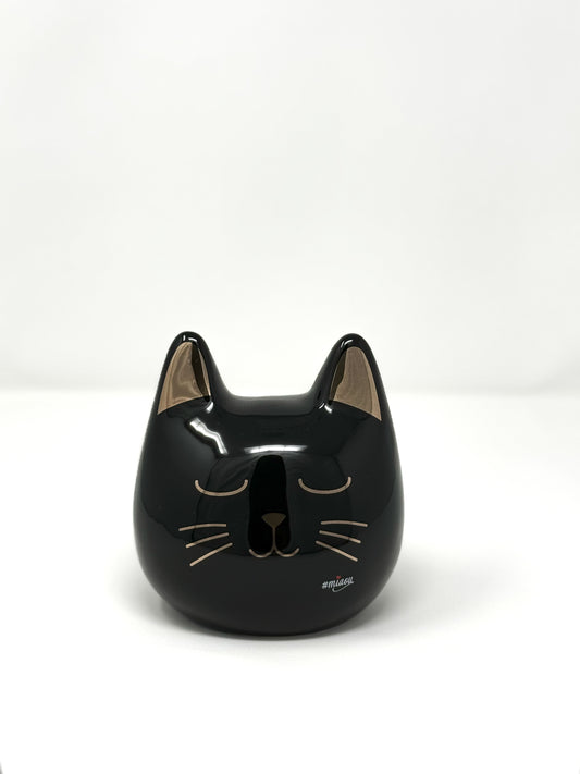 Spardose Katze schwarz rosegold Miaou